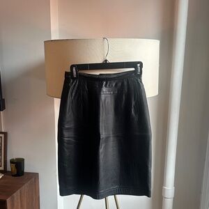 Maxima Black Leather Skirt